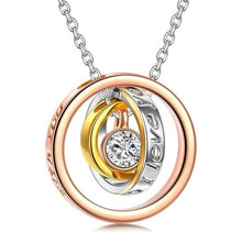 Load image into Gallery viewer, "I Love you Forever and Always" Heart Necklace Embellished with Swarovski Crystals in 18K White Gold Plated