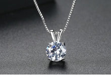 Load image into Gallery viewer, "I Love you Forever and Always" Heart Necklace Embellished with Swarovski Crystals in 18K White Gold Plated